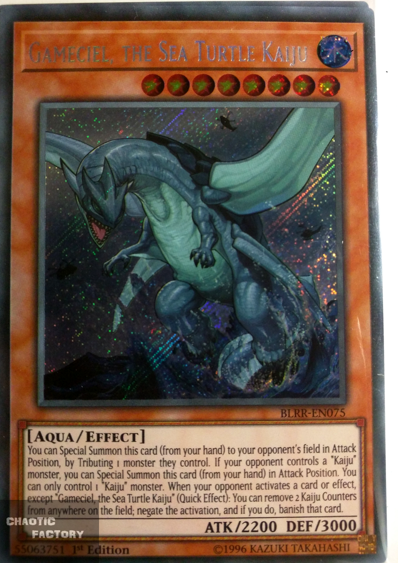 Gameciel 1st Edition Secret Rare The Sea Turtle Kaiju Blrr En075 Yu Gi Oh Individual Cards Toys Hobbies