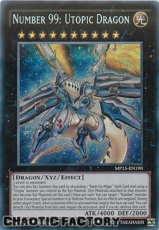 Yu-Gi-Oh! Carta Numero 99: Utopic Dragon - MP15-EN190 - Mega Pack 2015 - Rarità Segreta 1a Edizione
