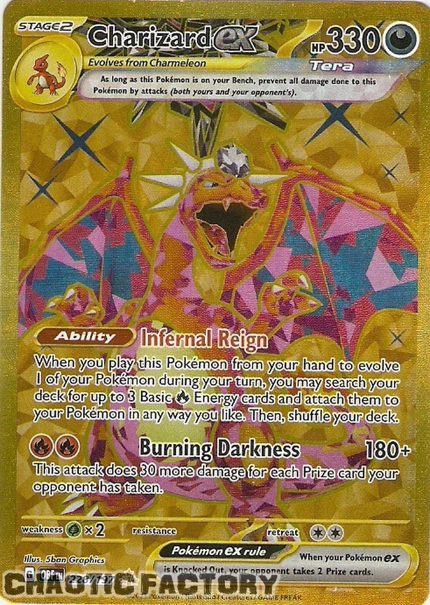 Charizard Ex 228 197 Gold Secret Rare NM Charizard Ex 228 197 Gold Secret Rare NM