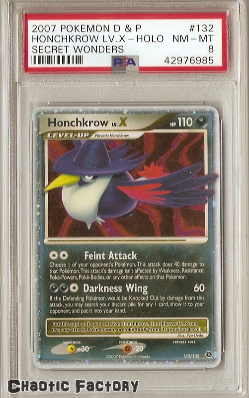 07 Pokemon D P Honchkrow Lv X Holo Secret Wonders Psa 8 132 132