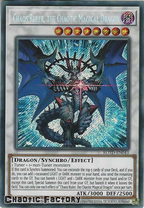 Chaos Ruler The Chaotic Magical Dragon ROTD-EN043 Secret Rare 1st Ed NM YuGiOh! 