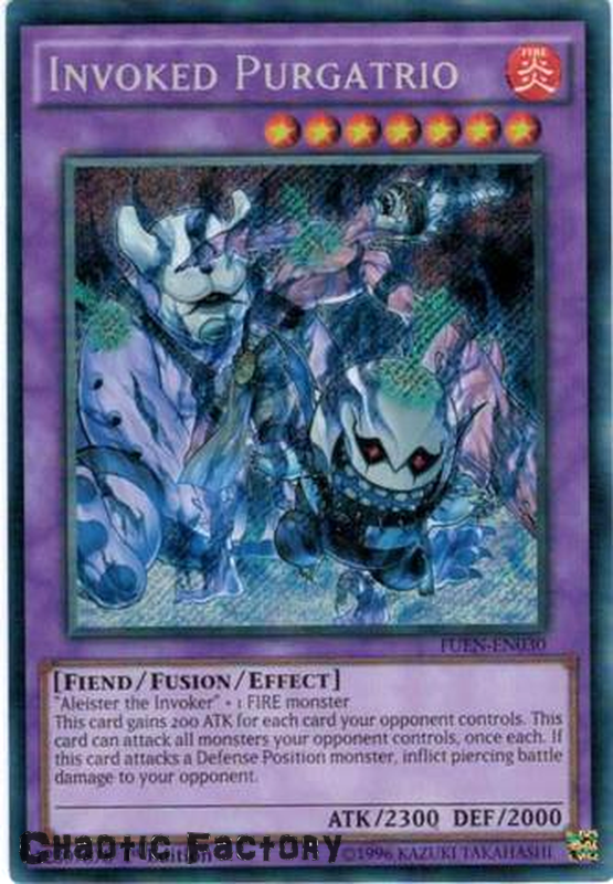YuGiOh Invoked Purgatrio FUEN-EN030 Secret Rare 1st Edition Trading Card