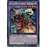 BLMR-EN012 Elemental HERO Flame Wingman - Infernal Rage Secret Rare 1st Edition NM