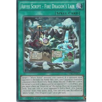 Yugioh DESO-EN025 Abyss Script - Fire Dragon's Lair Super Rare 1st Edition NM
