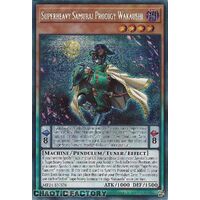 MP24-EN076 Superheavy Samurai Prodigy Wakaushi Prismatic Secret Rare 1st Edition NM