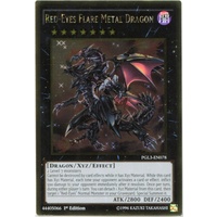 YUGIOH Red-Eyes Flare Metal Dragon - PGL3-EN078 - Gold Rare 1st Edition
