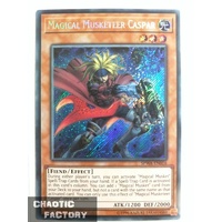 Yugioh SPWA-EN016 Magical Musketeer Caspar Secret Rare 1st Edition