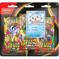 PREORDER Pokemon TCG Mega Evolutions 6 DELTA REIGN Three Booster Blister