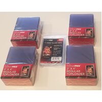 100 Ultra PRO Regular Top Loaders 35pt 3x4 & 100 SLEEVES Toploader Loaders