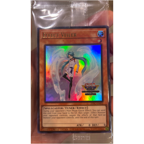 Effect Veiler ULTRA RARE WCQ Stamped 2025 Prize card 25YC-EN002 SEALED
