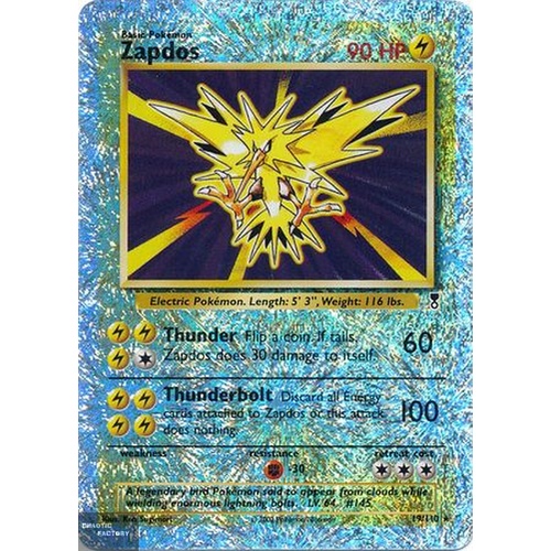 Pokemon  Zapdos - 19/110 - Holo Rare Reverse Holo Legendary Collection  NM