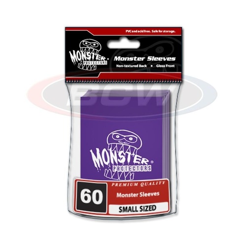 BCW Glossy Sleeves - Small - Monster Logo - Purple For Yugioh/Vanguard