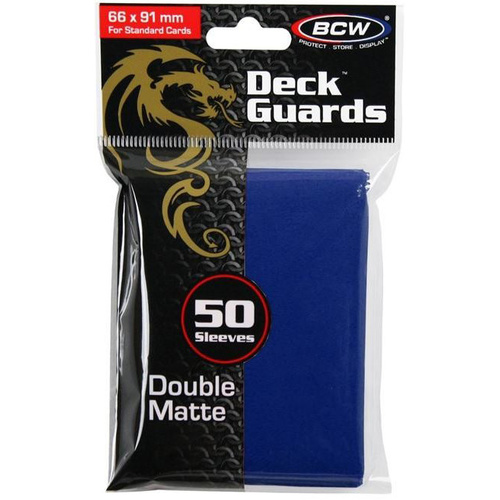 BCW Deck Guard - Matte - Blue 50pc Standard Size Sleeves for MTG/Pokemon