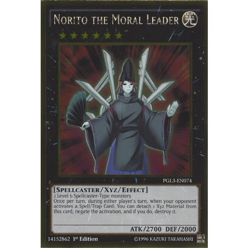 Norito the Moral Leader - PGL3-EN074 - Gold Rare 1st Edition NM