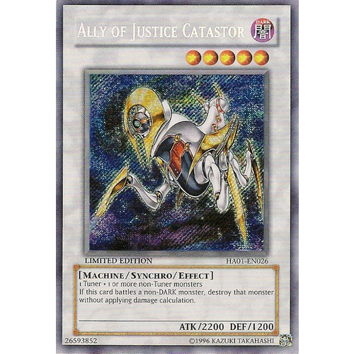 Yu-Gi-Oh Ally of Justice Catastor Secret Rare Limited HA01-EN026