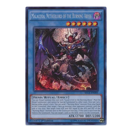 Malacoda, Netherlord of the Burning Abyss - SECE-EN085 - Secret Rare 1st Edition NM