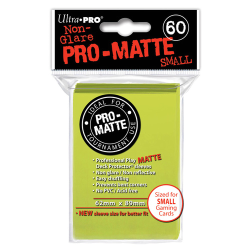 ULTRA PRO 60ct Pro-Matte Bright Yellow Small Deck Sleeves - for Yugioh Vanguard