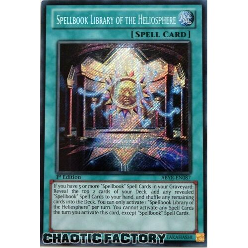 Spellbook Library of the Heliosphere - ABYR-EN087 - Secret Rare 1st Edition NM