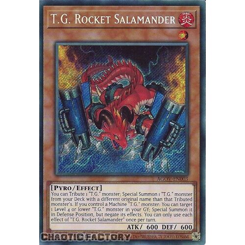 AGOV-EN003 T.G. Rocket Salamander Secret Rare 1st Edition NM
