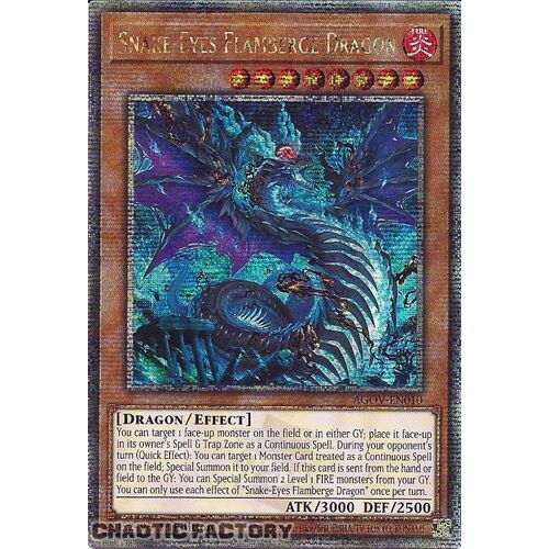 Quarter Century Secret Rare AGOV-EN010 Snake-Eyes Flamberge Dragon 1st Edition NM