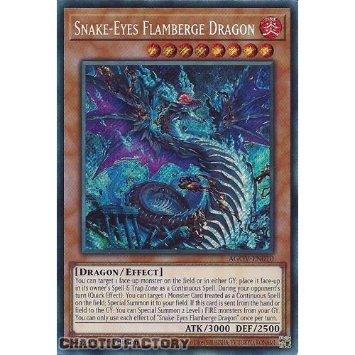AGOV-EN010 Snake-Eyes Flamberge Dragon Secret Rare 1st Edition NM