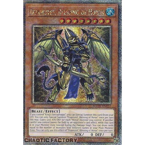 Quarter Century Secret Rare AGOV-EN012 Duamutef, Blessing of Horus 1st Edition NM