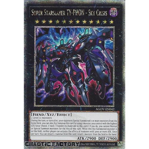 Quarter Century Secret Rare AGOV-EN042 Super Starslayer TY-PHON - Sky Crisis 1st Edition NM