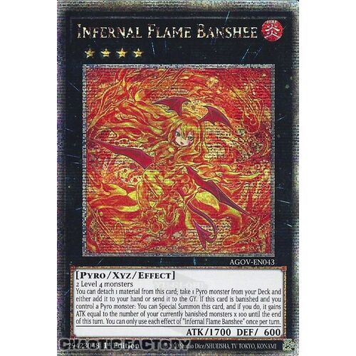 Quarter Century Secret Rare AGOV-EN043 Infernal Flame Banshee 1st Edition NM