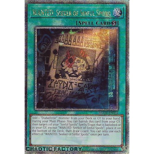 Quarter Century Secret Rare AGOV-EN054 WANTED: Seeker of Sinful Spoils 1st Edition NM