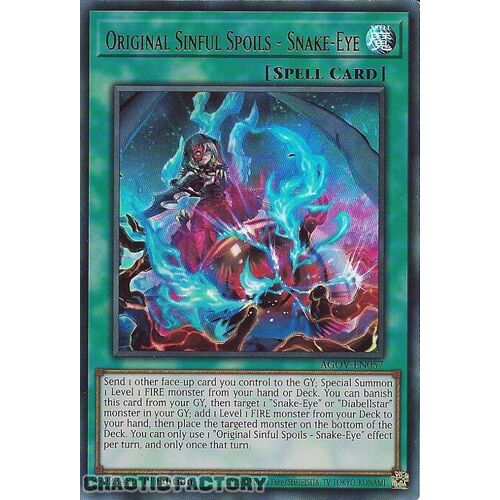 AGOV-EN057 Original Sinful Spoils - Snake-Eye Ultra Rare 1st Edition NM