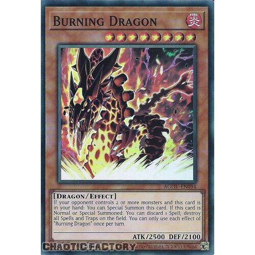 AGOV-EN094 Burning Dragon Super Rare 1st Edition NM