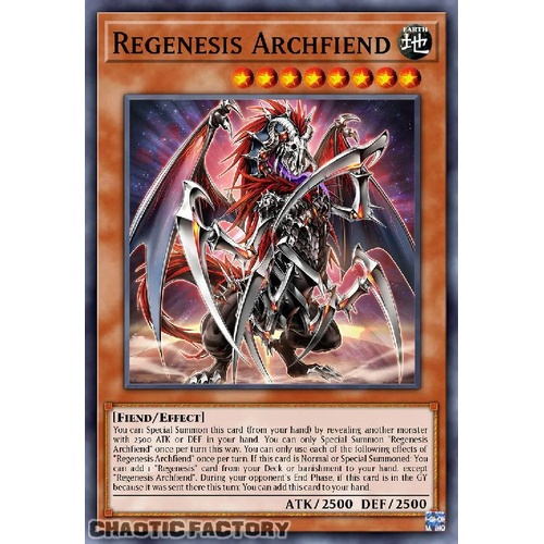 ALIN-EN016 Regenesis Archfiend Secret Rare 1st Edition NM