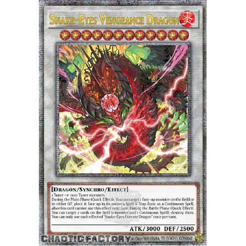 ALIN-EN040 Snake-Eyes Vengeance Dragon Quarter Century Secret Rare 1st Edition NM