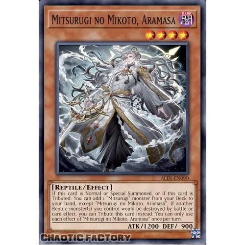 ALIN-EN090 Mitsurugi no Mikoto, Aramasa Super Rare 1st Edition NM