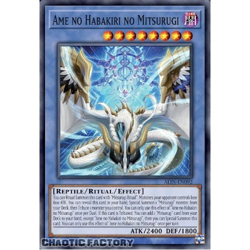 ALIN-EN092 Ame no Habakiri no Mitsurugi Super Rare 1st Edition NM