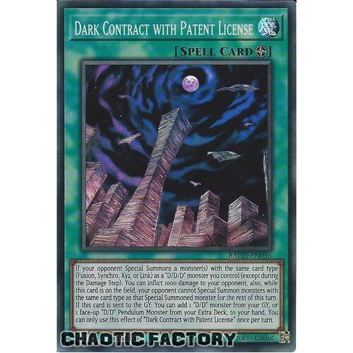 BACH-EN056 Dark Contract with Patent License Super Rare 1st Edition NM