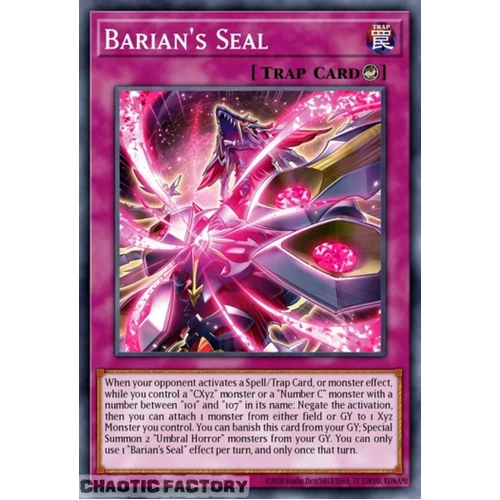 BETB-EN072 Barian's Seal Common 1st Edition NM