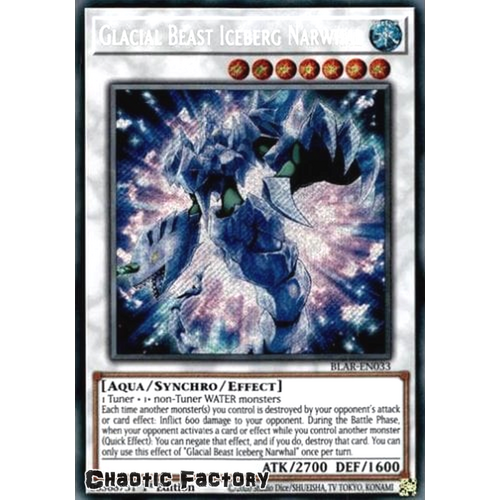 BLAR-EN033 Glacial Beast Iceberg Narwhal Secret Rare 1st Edition NM