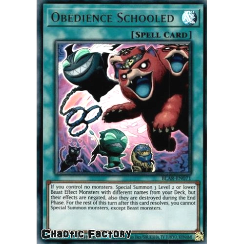 BLAR-EN071 Obedience Schooled Ultra Rare 1st Edition NM