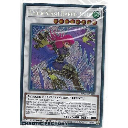 BLC1-EN010 Cyber Slash Harpie Lady Secret Rare 1st Edition NM