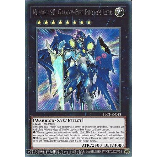 SILVER ULTRA RARE BLC1-EN018 Number 90: Galaxy-Eyes Photon Lord 1st Edition NM