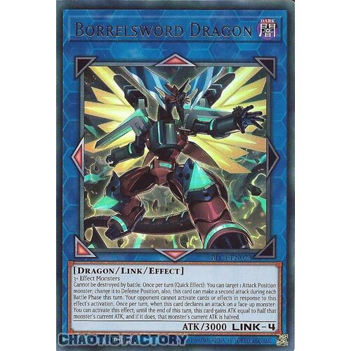 SILVER ULTRA RARE BLC1-EN023 Borrelsword Dragon (alternate art) 1st Edition NM