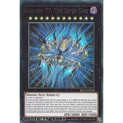 SILVER ULTRA RARE BLC1-EN038 Number 77: The Seven Sins 1st Edition NM