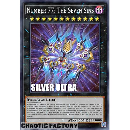 SILVER ULTRA RARE BLC1-EN038 Number 77: The Seven Sins 1st Edition NM