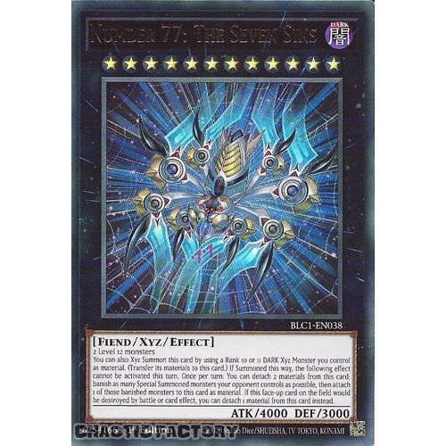 BLC1-EN038 Number 77: The Seven Sins Ultra Rare 1st Edition NM