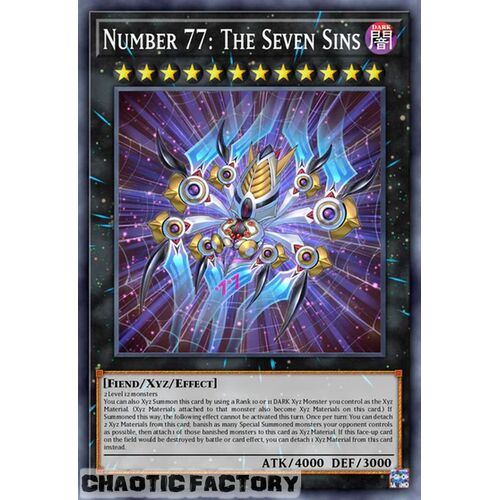 BLC1-EN038 Number 77: The Seven Sins Ultra Rare 1st Edition NM
