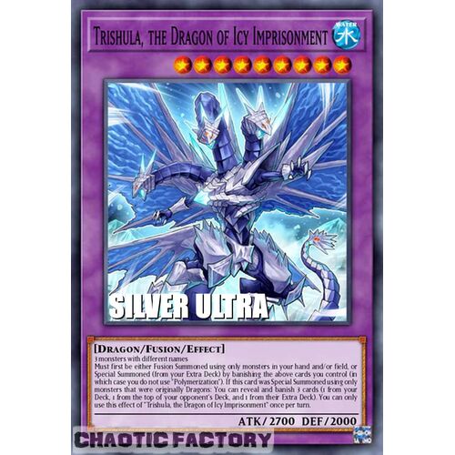SILVER ULTRA RARE BLC1-EN045 Trishula, the Dragon of Icy Imprisonment 1st Edition NM