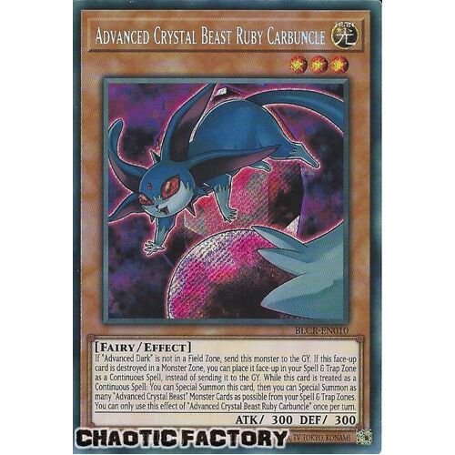 BLCR-EN010 Advanced Crystal Beast Ruby Carbuncle Secret Rare 1st Edition NM