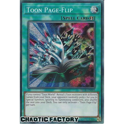 BLCR-EN068 Toon Page-Flip Secret Rare 1st Edition NM