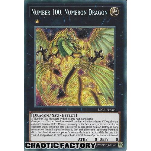 BLCR-EN084 Number 100: Numeron Dragon Secret Rare 1st Edition NM